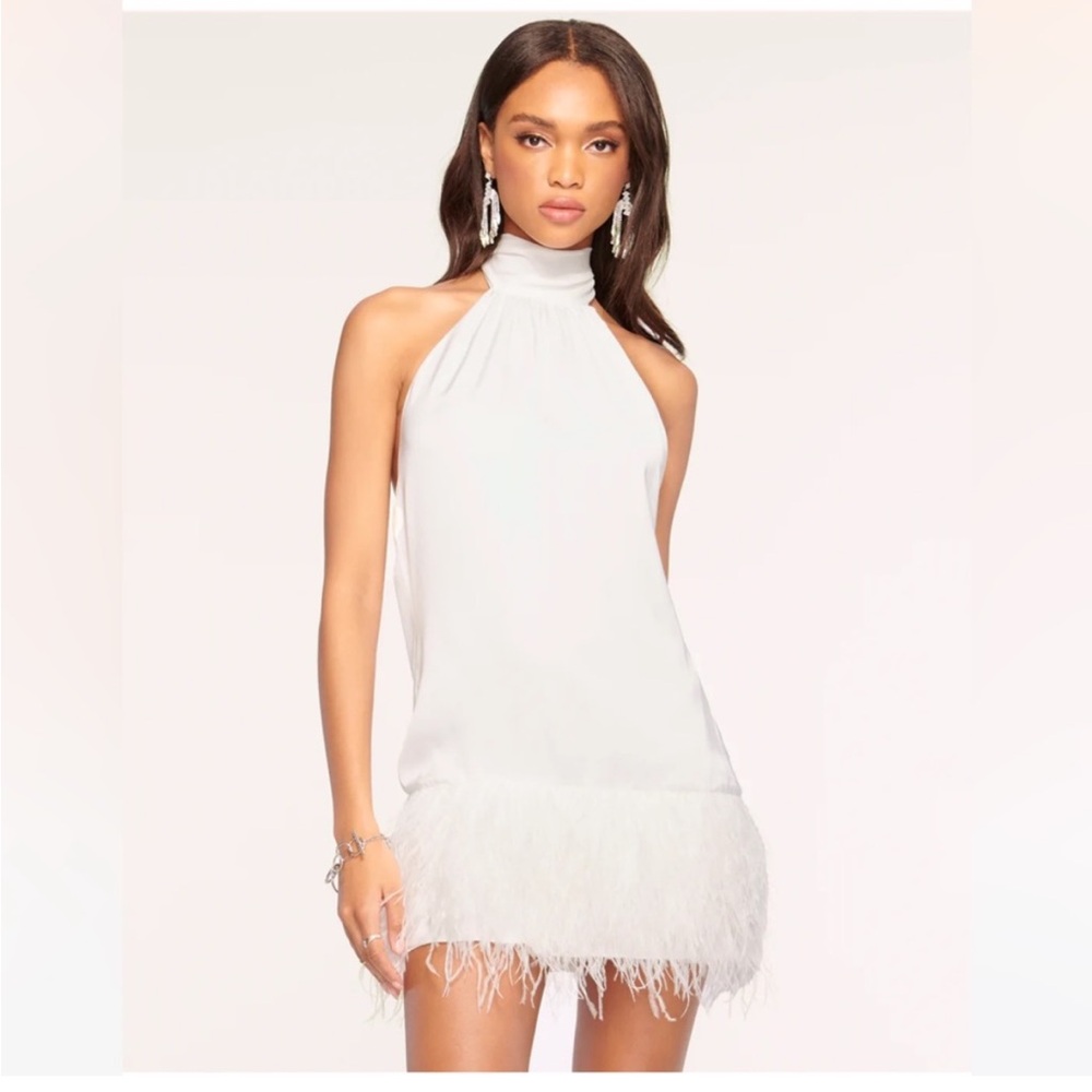 NWT Ramy Brook Feather Danni Halter Dress